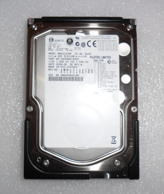 Fujistu MAX3147NP 146GB 15,000 RPM 68 pin Internal Hard Disk Drive